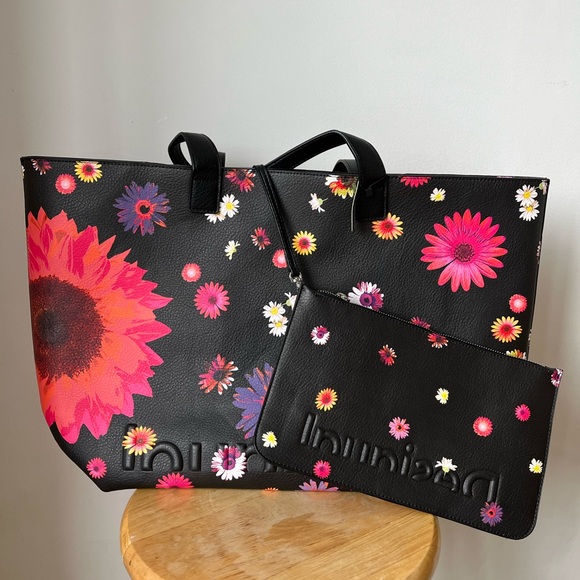 Desigual Reversible Floral Shopper Bag - Picture 4 of 8